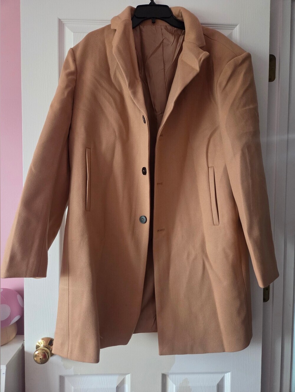 Mens Mid Long Trench Coat Slim Fit Size XL - NEW
